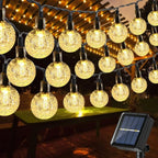 LED Solar String Lights Outdoor Crystal Ball String Light 8 Modes Lighting Solar Camping Lamp for Halloween Christmas Decoration