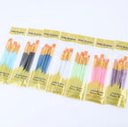 10 pcs set multi-functional watercolor brush pearlescent blue plastic rod multi-color nylon hair hook line gouache oil brush