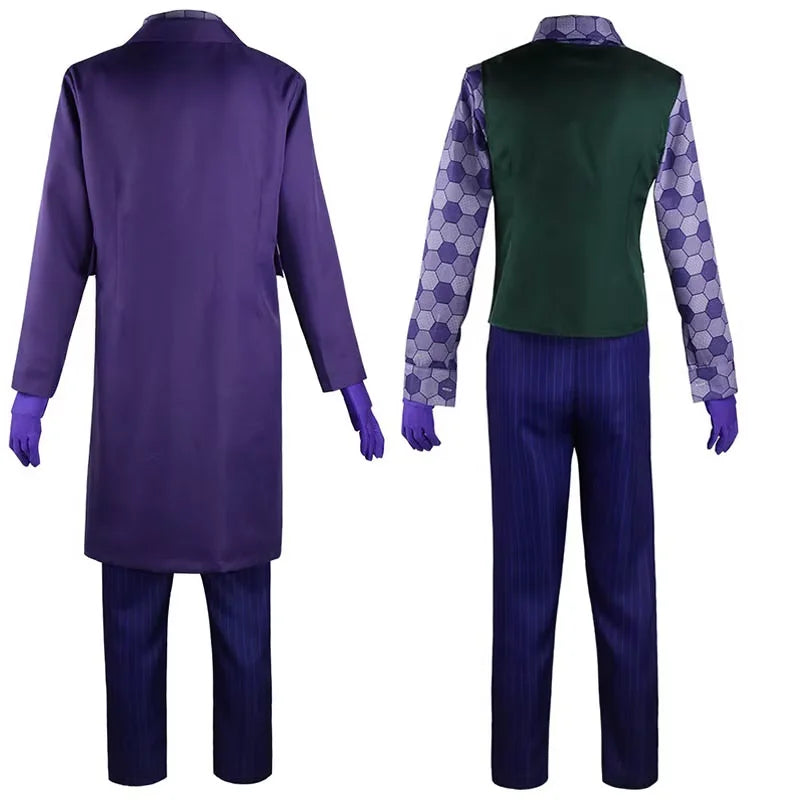 Men Clown Cosplay Costume Clown full set Coat Shirt Vest Tie Suit Outfits for Male Halloween Costumes
