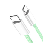 Type C to C Colored Nylon Braided Cable PD 60W for IPhone17/16/15, iPad Pro, Macbook, Samsung S24/23, Durable & Fast Charging.