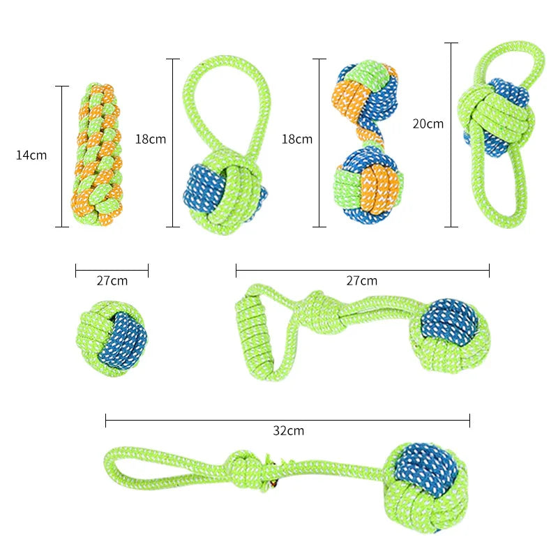Pet Dog Toys for Large Small Dogs Toy Interactive Cotton Rope Mini Dog Toys Ball for Dogs Accessories Toothbrush Chew Puppy Toy - WTN Essentials 