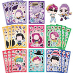 24PCS Cute Make a Face Stickers DIY Handicrafts Waterproof Puzzle Reward Stationery Stickers-K-pop