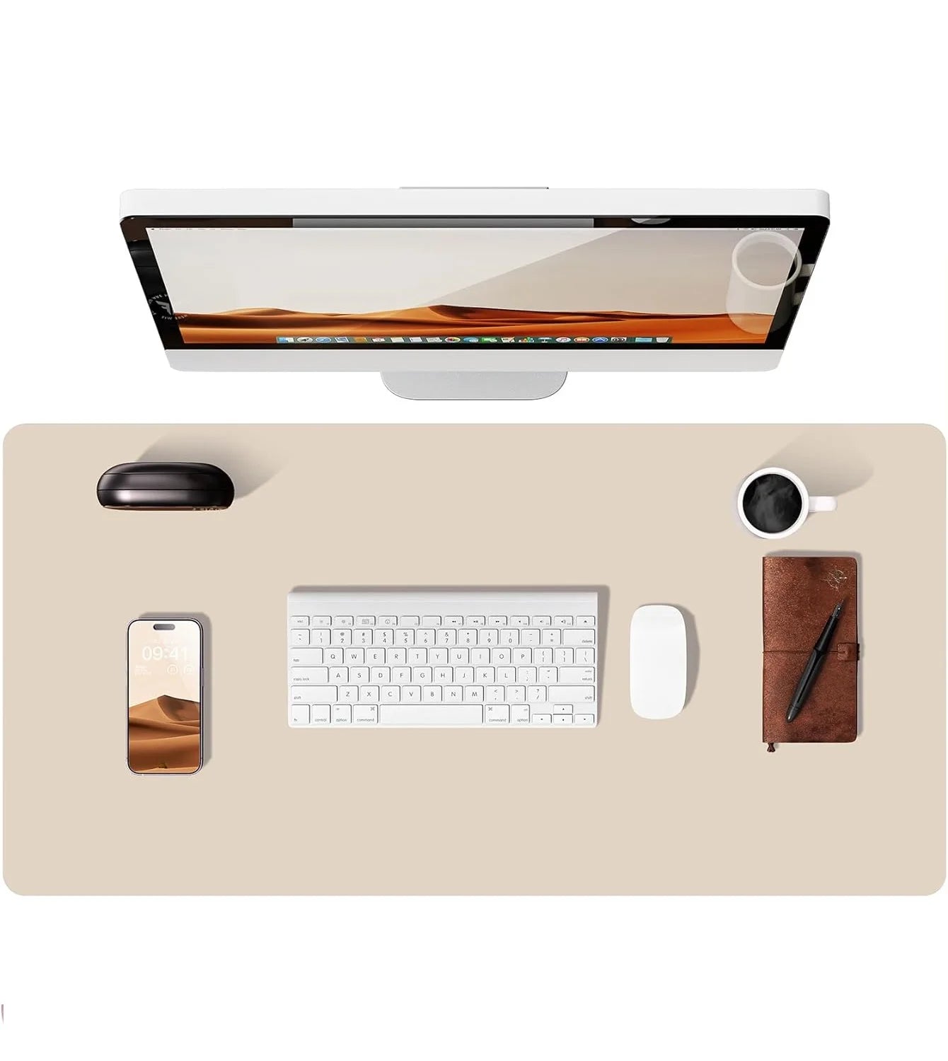 Large PU Leather Desk Pad – Non-Slip Office Mouse Pad & Desk Protector for Laptop, Keyboard, and Workstation