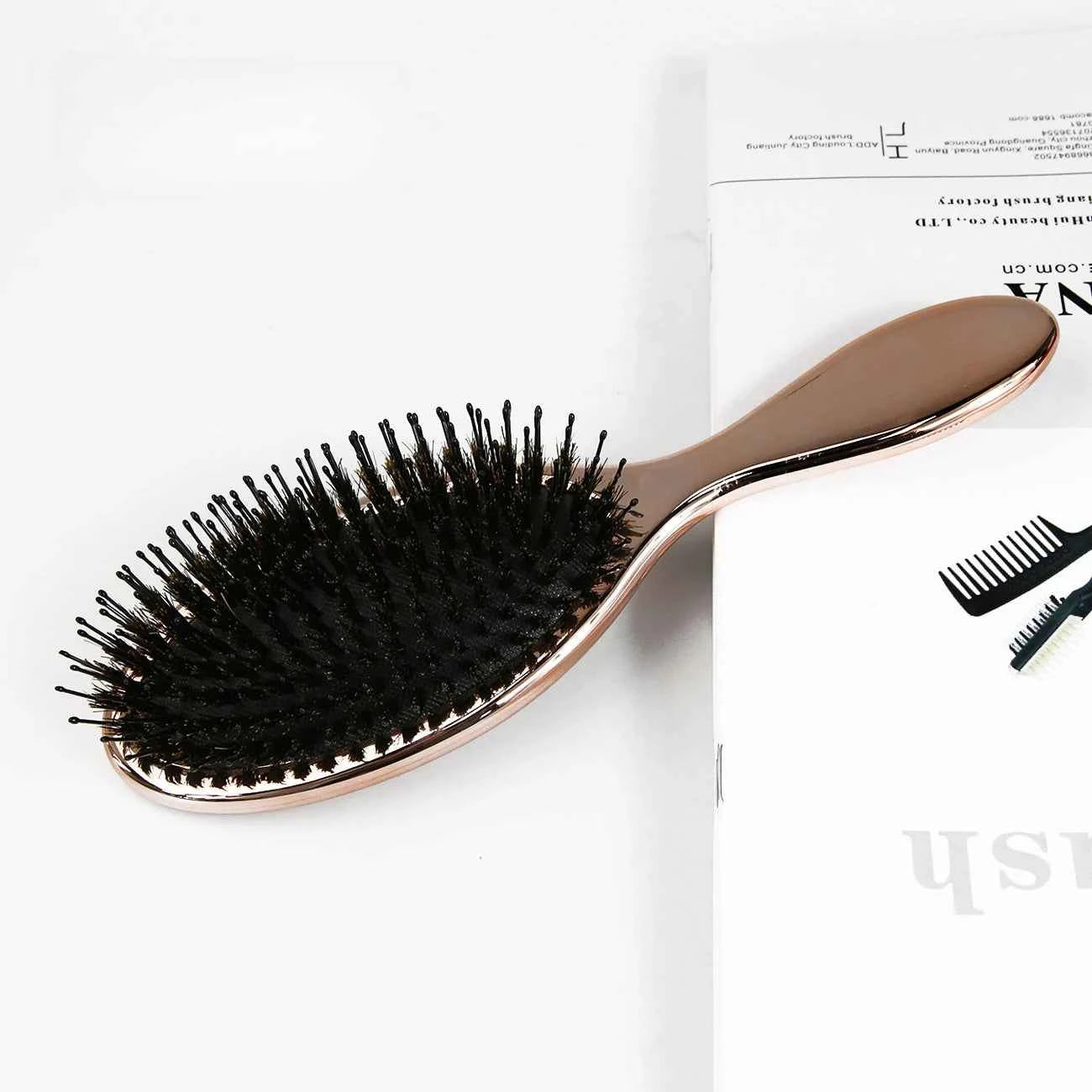 1PC Oval Boar Bristle & Nylon Hair Comb Mini Anti-static Hair Scalp Massage Comb Hairbrush Salon Hair Care Brush Styling Tool