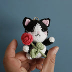 Exquisite Kitten Crochet Keychain Cute Cat Bag Charm