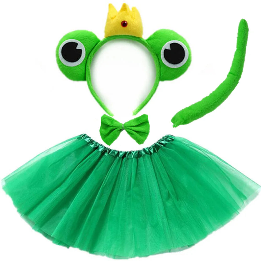 Animals  Children  Headband Tutu Skirt Tail Bow Kids  Girl Party Props Elephant Tiger Fox     Halloween Costume Cosplay