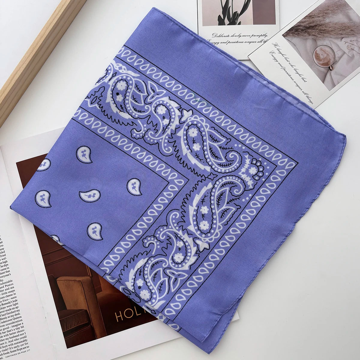 Unisex Men Women Bandana Hairband Cowboy Mens Biker Sports Headwear Wrist Hairwrap Paisley Head Wrap Square Scarf