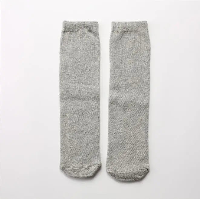 About 28 cm Knee High Socks Kids Boys Girls Socks for School Uniform Children White Socks Student Black  toddler girl socks