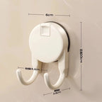 Suction Cup Hook No Drilling Required Bathroom Hooks Kitchen Door Back Clothes Hook Dual Hooks Strong Load-bearing Hooks