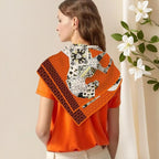 New 90cm Medium Square Scarf Desktop Printing Exquisite Right-angle Crimped High-quality Twill Women's Headscarf Shawl