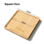 Simple Style Home Decoration Succulents Bonsai Holder Round Square Flowerpot Base Hexagon Rectangle Bamboo Wood Tray