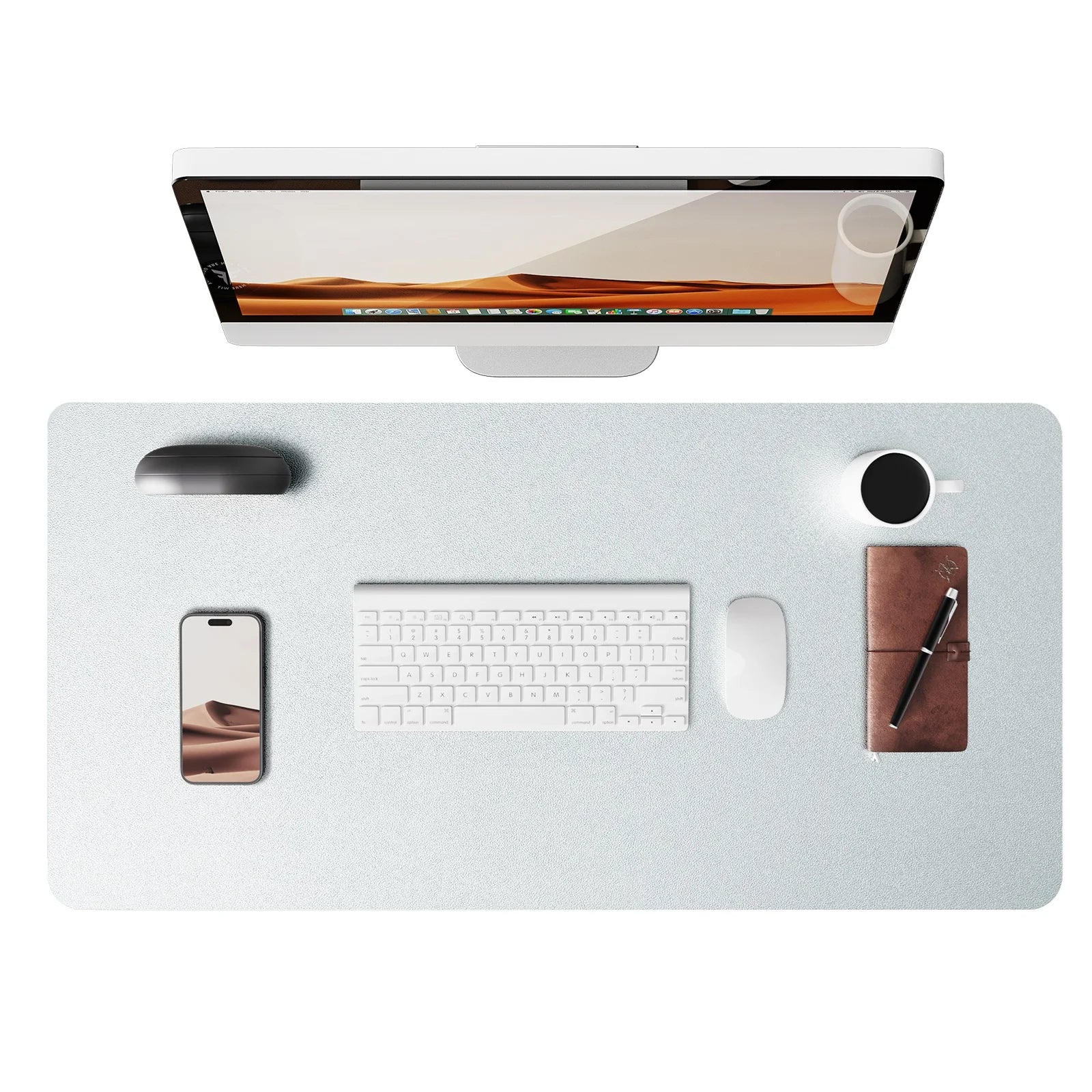 Large PU Leather Desk Pad – Non-Slip Office Mouse Pad & Desk Protector for Laptop, Keyboard, and Workstation