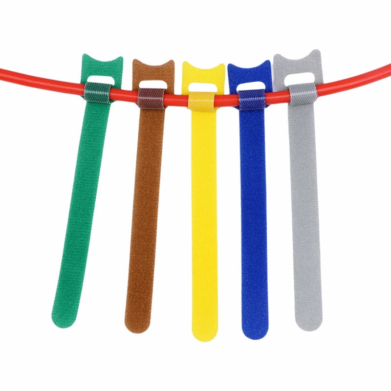 10pcs Releasable Cable Ties 15 20 25 30cm Mouse Earphone Wire Wrap Cable Organizer Nylon Hook Loop Strap Zip Bundle Bandage Tie