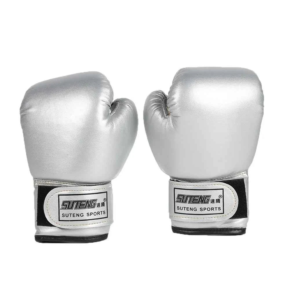 2pcs Boxing Training Fighting Gloves PU Leather Kids Breathable Muay Thai Sparring Punching Karate Kickboxing Professional Glove
