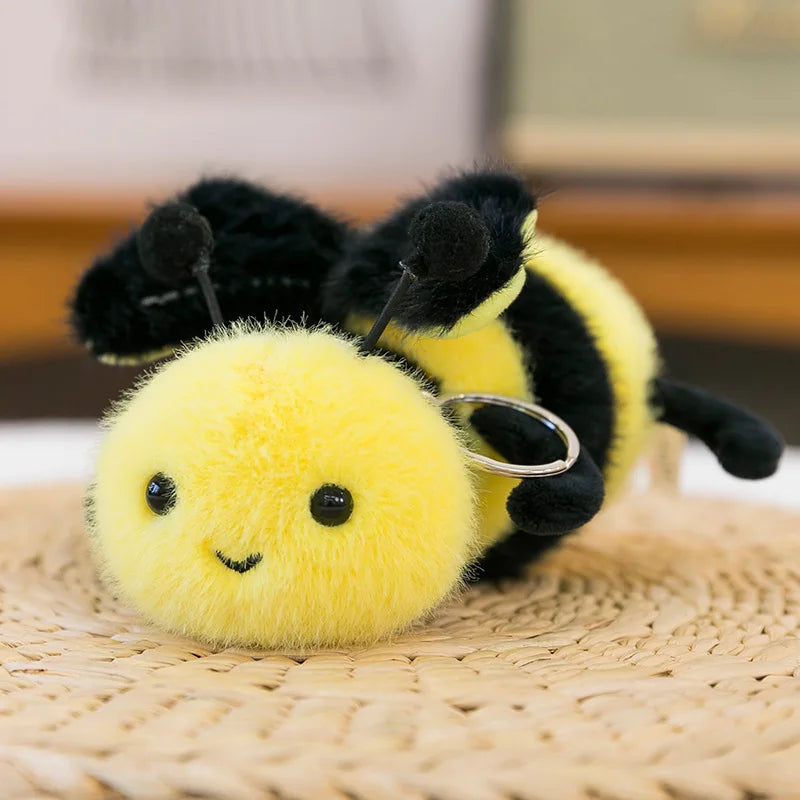 1 Piece Small Insect Plush Toy Doll Keychain Creative Stuffed Doll Bag Pendant Cute Snail Bee Keyring Birthday Gift