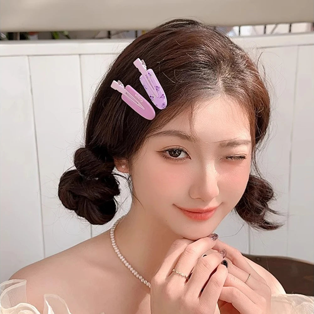 12 Pieces of Multi-Color Colorful Hair Clips with Side Bangs, Duckbill Clips for Broken Hair, Sweet Girl's Simple Hair Clips