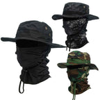 2Pcs/Set Wide-brimmed Hat Balaclava Mixed Set Men Sunscreen Boonie Cap Outdoors Hiking Camping Fishing Hat Sun Hat Fisherman Hat