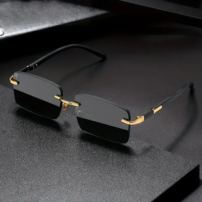 Rimless Rectangle UV400 Fashion Sunglasses for Women & Men