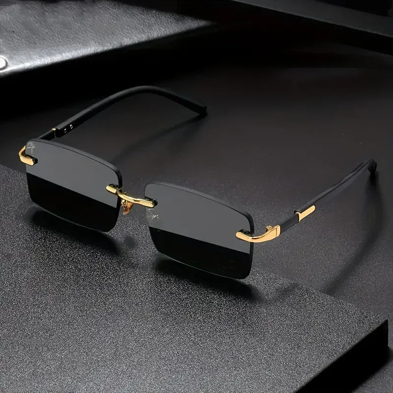 Rimless Rectangle UV400 Fashion Sunglasses for Men & Women