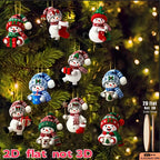 15 Pieces in a Random Assortment of Styles, Christmas Snowmen in Various Poses Holding Christmas Gifts, Handmade Christmas Hanging Ornaments, Essential Christmas Decorations, Great Gift Items