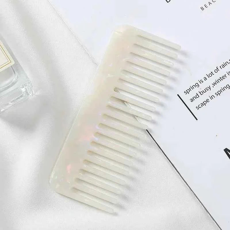 Korean Fashion Design Hair Comb Wide Teeth Acetate Hairdressing Comb Anti-static Massage Hairbrush Colorful Hair Styling Tools