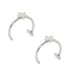 2PCS Trendy 10mm Stainless Steel Punk Clip on Fake Piercing Nose Wrap Lip Rings Unisex Nose Ring Women Men Tusk Body Jewelry