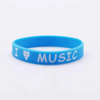 1PCS ILoveMusic Wristband Men Women Silicone Rubber Bracelets&Bangles for Birthday Party Bangles Rock Music Fans Jewelry Gift