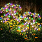 Waterproof Outdoor Solar Firework Sway Lights, Decorative Flower Lamp for Patio Garden Yard Atmosphere Lighting