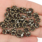 50pcs Rhinestone Spacer Beads Multi-color Crystal Metal Spacers Rondelle Beads for Jewelry Making DIY Bracelets Accessories