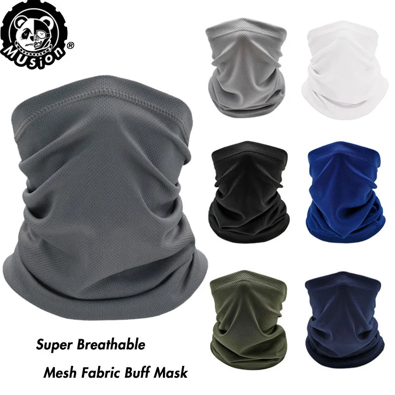 Musion Breathable Motorcycle Mask Quick Dry Mesh Bandana Head Scarf Men M Cool Fabric Sun Protection Rider for Cycling