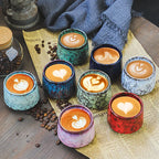 Small ceramic coffee cup, office and home latte art cup, personal hand warmer water cup