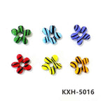 6pcs Irregular Shape Cute Mini Glass Flower Ornament Christmas Wedding Party Decor Supplies DIY Girl Jewelry Pendant Accessories