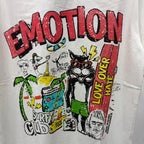 New MIXED-EMOTION Rhinestone cartoon printed pattern 100% cotton Men Women T-shirt Loose casual Shinning Diamond Tees Oversized Top