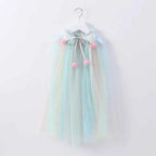 Girl Costume Children Elegant Dress Cape Kids Christmas Halloween Party Supply Girl Tulle Cloak Elsa Rapunzel Cosplay Accessory
