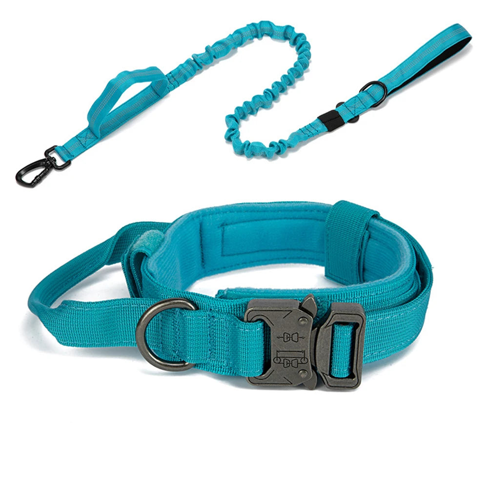Pet Dog Collar Leash Set Nylon Material Durable Dog Collar Reflective Leash Pet Tactical Training Dog Collar Large Dog Leash Set - WTN Essentials 