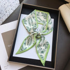 Cashew flower silk scarf double-sided printed for Women, Lightweight Versatile Bandana Style, Daily Office Party Vacation Boho