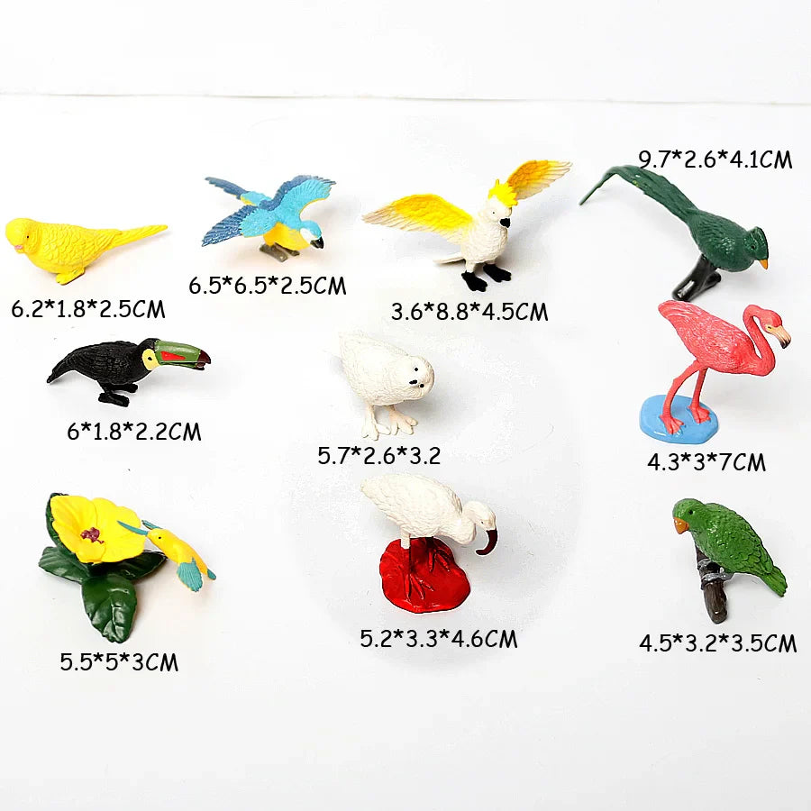 Simulation Mini  Farm Poultry Puppy Crocodile Pegasus Monkey Bird Wildlife Figurine Animal Model Sets Education Kid Toys
