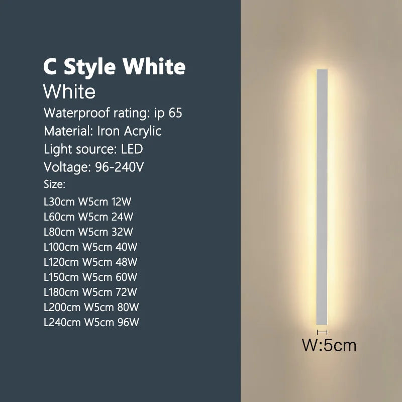 Outdoor waterproof wall lamp LED  strip background wall lamp stair garden lamp living room bedroom bedside ip65 wall lights