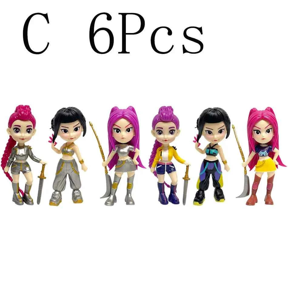 HOT Anime Kpops Demon Hunters Figure Rumi Zoe Mira anime polyvinyl chloride character collection desktop trinkets Childrens gift