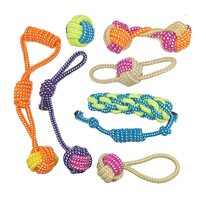 Interactive Cotton Rope Mini Dog Toys Ball for Dogs Accessories Toothbrush Chew Puppy Toy for Large Small Dogs Toy Pet Dog Toy - WTN Essentials 