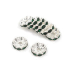 30pcs/lot 12mm Wave Side Rhinestone Spacer Beads Colorful Crystal Metal Rondelle for Jewelry Making Diy Crafts Accessories