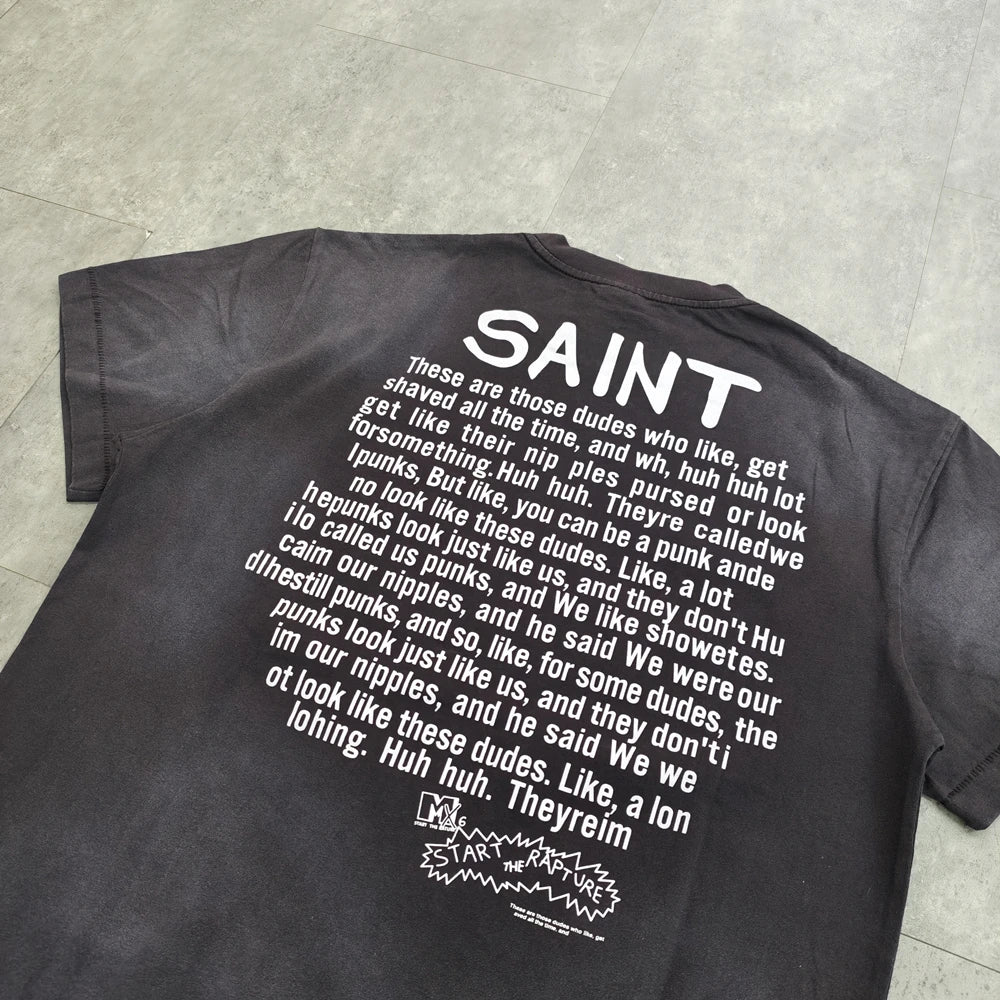 Yao Fashion Saint of Michael 25SS Casual Tee Men Tops Clothing Oversize Vintage Loose Y2k Graphics Streetwear T Shirt For Men