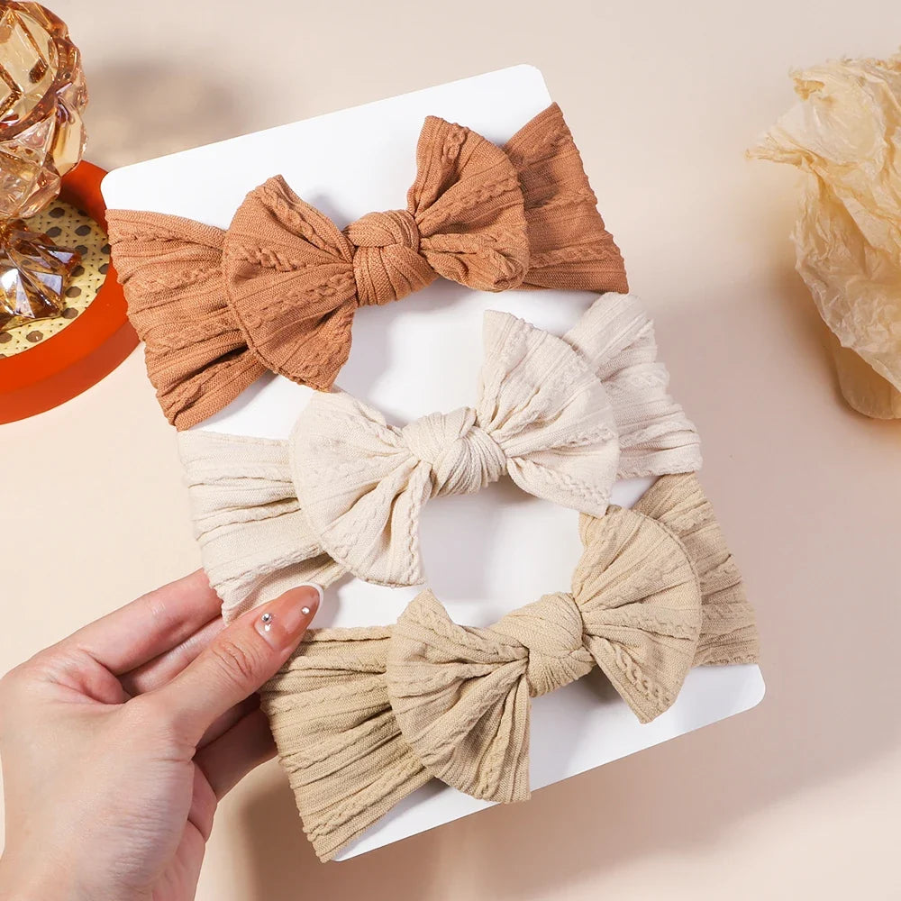 3Pcs/Lot Cable Knit Baby Headbands For Children Elastic Baby Girls Turban Kids Hair Bands Newborn Headwrap Baby Hair Accessories