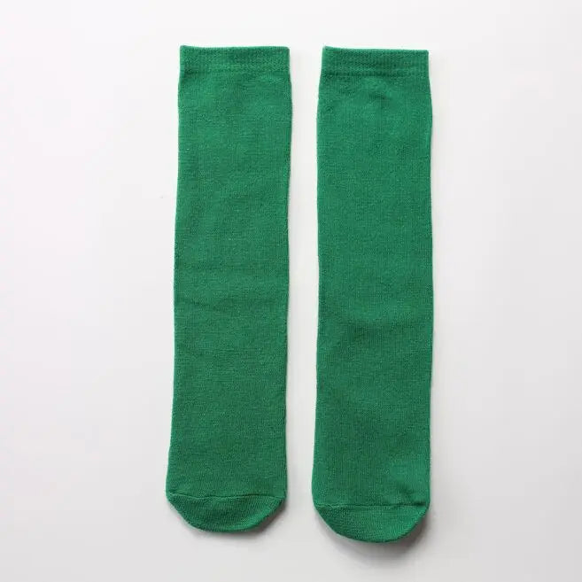 About 28 cm Knee High Socks Kids Boys Girls Socks for School Uniform Children White Socks Student Black  toddler girl socks