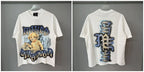 New MIXED-EMOTION Rhinestone cartoon printed pattern 100% cotton Men Women T-shirt Loose casual Shinning Diamond Tees Oversized Top
