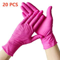Fuchsia Nitrile Disposable Gloves 20/100PCS 3-mil Powder & Latex Free Household Cleaning Gloves for Cooking Kitchen Esthetician