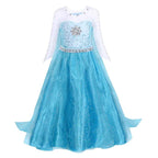 Disney Frozen Elsa Snow Queen Princess Dress Girls Costume Halloween Kids Role-play Carnival Children Birthday Party Dress