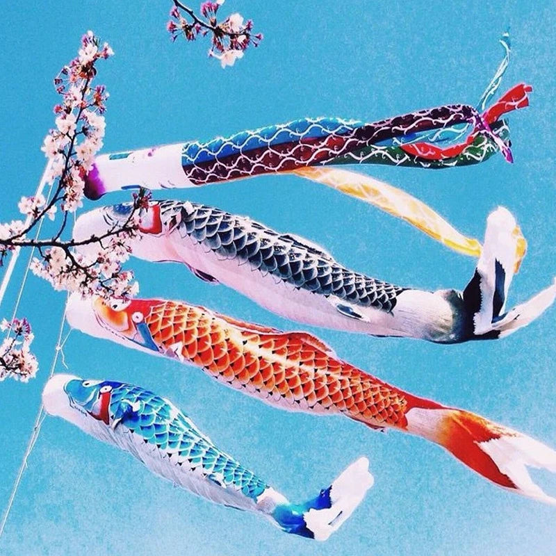 Japanese Carp Windsock Colorful Fish Flag Hanging Yard Decor