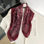 New Fashion 70X70cm Women's Scarf Paisley Print Scarf Cotton Texture Square Shawl Decorative Headband Neck Luxury Design Bandana