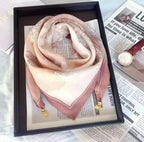 Luxury Magnetic Buckle Silk Scarf Women Print Square Scarf For Autumn Winter Warmth And Cold Resistance Fashionabl Scarves